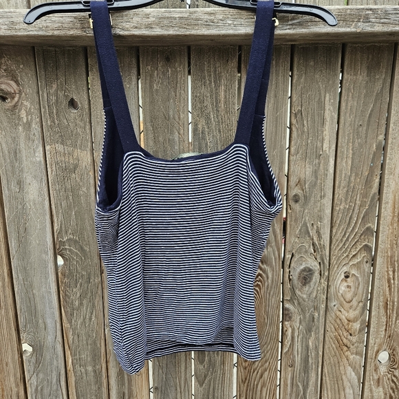 Lauren Ralph Lauren Navy and White Striped Adjustable-strap Tank Size L - Picture 11 of 14
